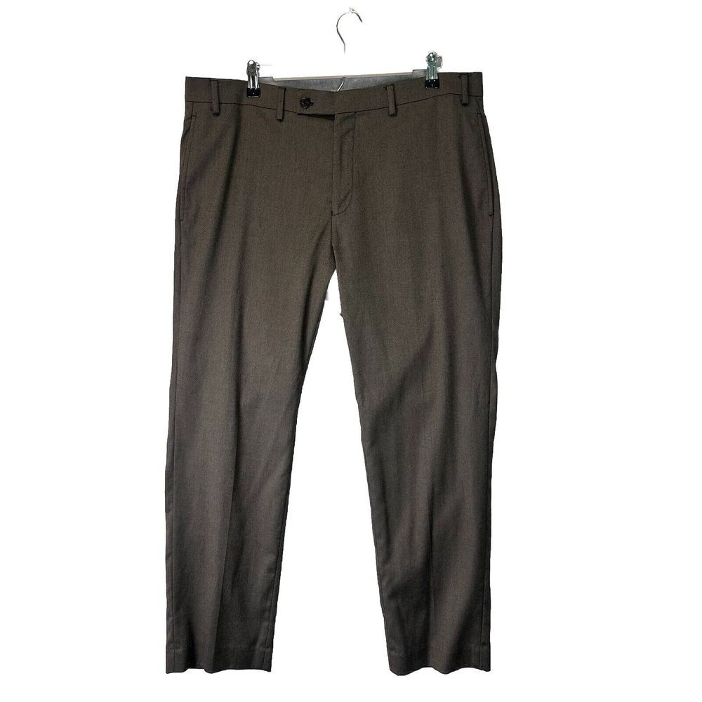 Lauren Ralph Lauren Black Label Dress Pants Mens Sz 38x30 Brown Formal Uncuffed